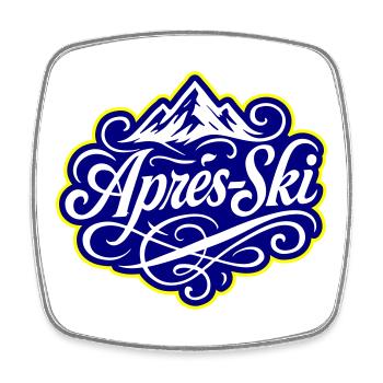 Après-ski Mountains Alps - Square fridge magnet - white - Front