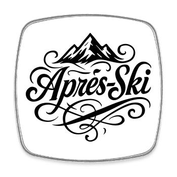 Après-ski mountains - Square fridge magnet - white - Front