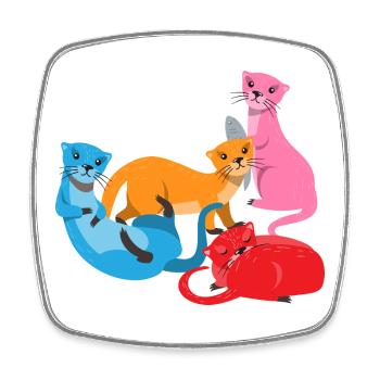 Seeotter Cartoon Fischotter - Viereckiger Kühlschrankmagnet - Weiß - Vorne