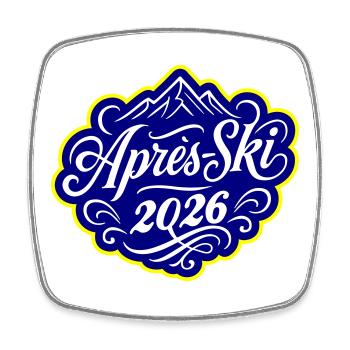 Apres-Ski 2026 - Viereckiger Kühlschrankmagnet - Weiß - Vorne