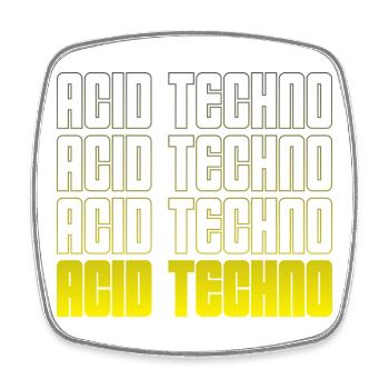 Acid Techno Repetition Gradient - Square fridge magnet - white - Front