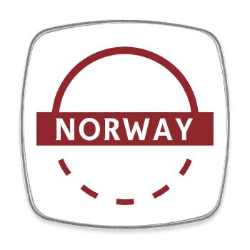 Norwegen Emblem Runder Ring - Viereckiger Kühlschrankmagnet - Weiß - Vorne