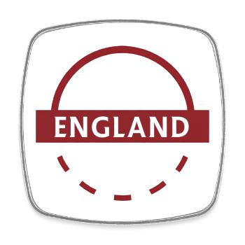 England Text Emblem Circular - Square fridge magnet - white - Front