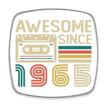 1965 Vintage Rétro Cadeau D'anniversaire - Magnet carré - blanc - Devant