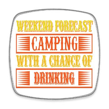Perspectives du week-end de camping - Magnet carré - blanc - Devant