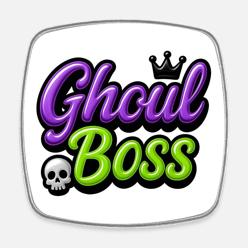 Ghoul Chef / Y2K Halloween Design - Square fridge magnet - white