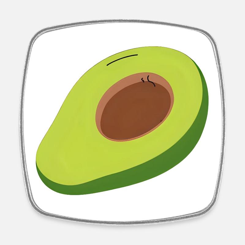 Avocado Halbschnitt Illustration - Square fridge magnet - white