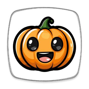 Pumpkin Halloween Autumn Comic - Square fridge magnet - white - Front