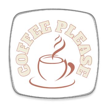 Kaffee bitte rundes Logo - Viereckiger Kühlschrankmagnet - Weiß - Vorne