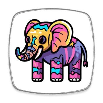 Elephant Halloween Zombie - Square fridge magnet - white - Front