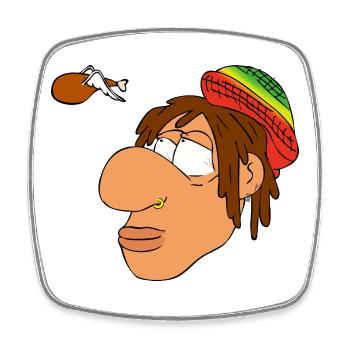 KNOLLE Dream about Chicken Dinner - Magnet carré - blanc - Devant