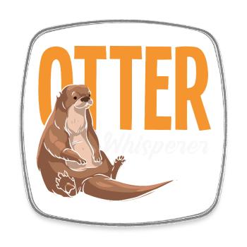 Otterflüsterer Seeotter Cartoon - Viereckiger Kühlschrankmagnet - Weiß - Vorne
