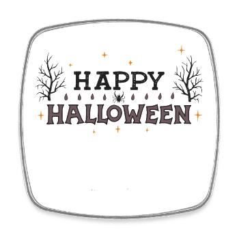 Dark Halloween Festive Typography - Square fridge magnet - white - Front