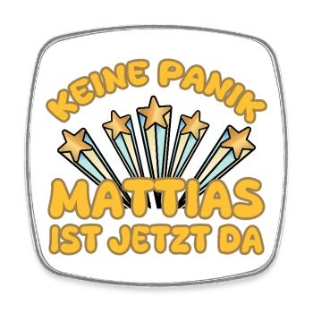Vorname Mattias - Viereckiger Kühlschrankmagnet - Weiß - Vorne