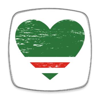 Tschetschenien Flagge Herz used - Viereckiger Kühlschrankmagnet - Weiß - Vorne