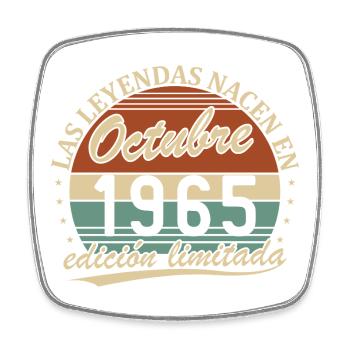 Octobre 1965 Vintage Rétro Cadeau d’Anniversaire - Magnet carré - blanc - Devant