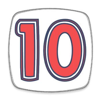 10. 10 ANS. 10e ANNIVERSAIRE. ANNIVERSAIRE 10 ANS. - Magnet carré - blanc - Devant