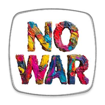 No War Colorful Statement - Square fridge magnet - white - Front