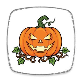 Citrouille Halloween - Magnet carré - blanc - Devant