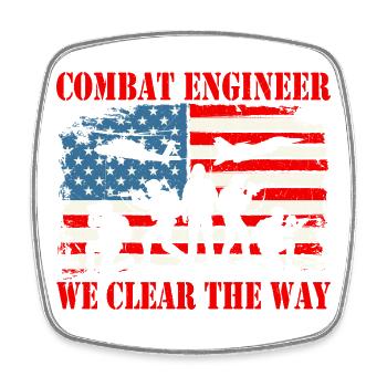 Combat Engineer We Clear The Way Quote - Square fridge magnet - white - Front