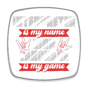 Interprète en langue des signes ASL Langue des signes - Magnet carré - blanc - Devant
