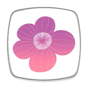 Boho flower - Square fridge magnet - white - Front
