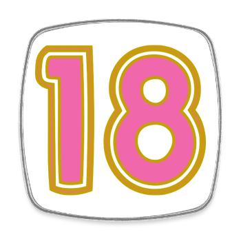 18. 18 JAHRE ALT. 18-JÄHRIGES JUBILÄUM. 18. GEBURTSTAG. - Viereckiger Kühlschrankmagnet - Weiß - Vorne
