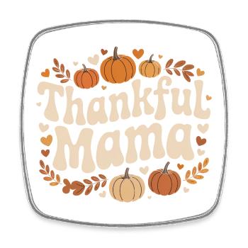 Thankful Mama Herbst Kürbisse Herzen Liebe - Viereckiger Kühlschrankmagnet - Weiß - Vorne