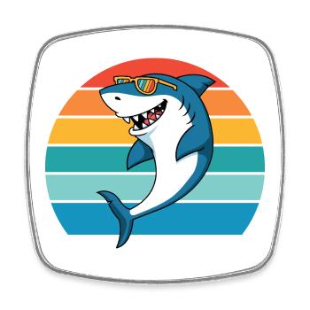 Shark, Sea Creature, Predator, Shark, Great White Shark - Square fridge magnet - white - Front