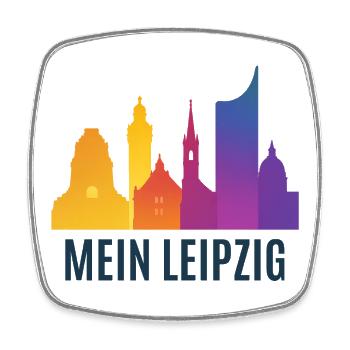 Leipzig Farbverlauf Skyline - Viereckiger Kühlschrankmagnet - Weiß - Vorne