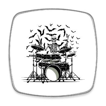 Skeletal Battery Blank - Square fridge magnet - white - Front