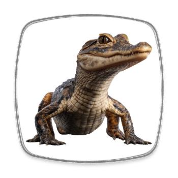 Kaiman Krokodil Alligator Reptilien Kroko Kaimane - Viereckiger Kühlschrankmagnet - Weiß - Vorne
