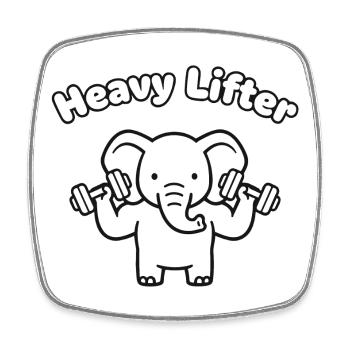 Haltérophile lourd Elephant - Magnet carré - blanc - Devant