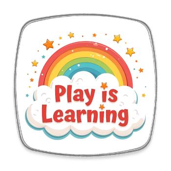 Spielen ist Lernen Vorschule Vorschule Kindergarte - Viereckiger Kühlschrankmagnet - Weiß - Vorne