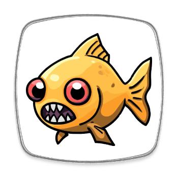 Goldfische Halloween Zombie - Viereckiger Kühlschrankmagnet - Weiß - Vorne