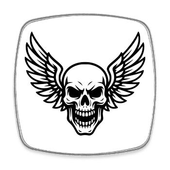 Skull with wings - Square fridge magnet - white - Front