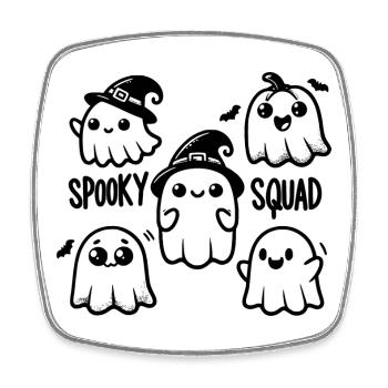 Spooky Squad - Viereckiger Kühlschrankmagnet - Weiß - Vorne