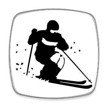 Mogul skiing - Viereckiger Kühlschrankmagnet - Weiß - Vorne