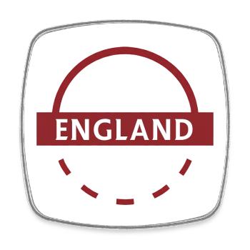 Rundes Abzeichen mit englischem Emblem - Viereckiger Kühlschrankmagnet - Weiß - Vorne