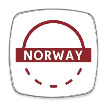 Norwegen-Rundemblem - Viereckiger Kühlschrankmagnet - Weiß - Vorne