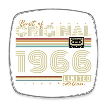 1966 Vintage Retro Birthday Gift - Square fridge magnet - white - Front