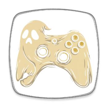 Geisterpad Retro Arcade - Viereckiger Kühlschrankmagnet - Weiß - Vorne