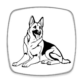 Schäferhund Hundeshirt Geschenk - Viereckiger Kühlschrankmagnet - Weiß - Vorne