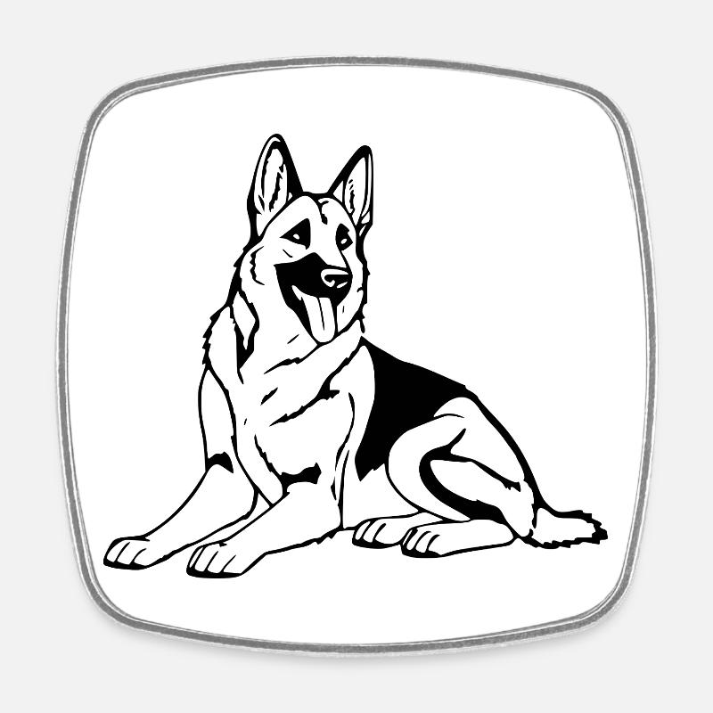 Schäferhund Hundeshirt Geschenk - Viereckiger Kühlschrankmagnet - Weiß