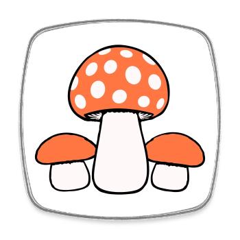3 Pilze Drei Gruppe Gepunktet Familie Fungi Natur - Viereckiger Kühlschrankmagnet - Weiß - Vorne