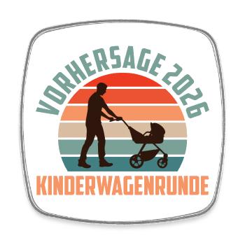 Werdender Vater VORHERSAGE 2026 KINDERWAGEN - Viereckiger Kühlschrankmagnet - Weiß - Vorne