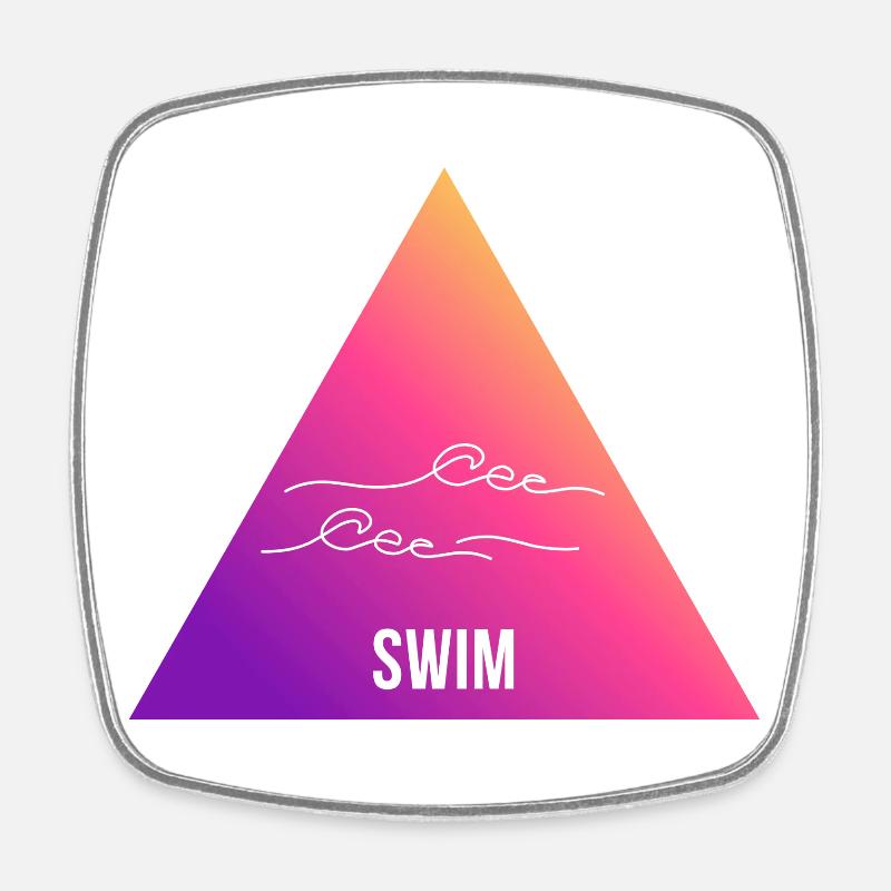 Swimming Gradient Triangle Waves - Square fridge magnet - white