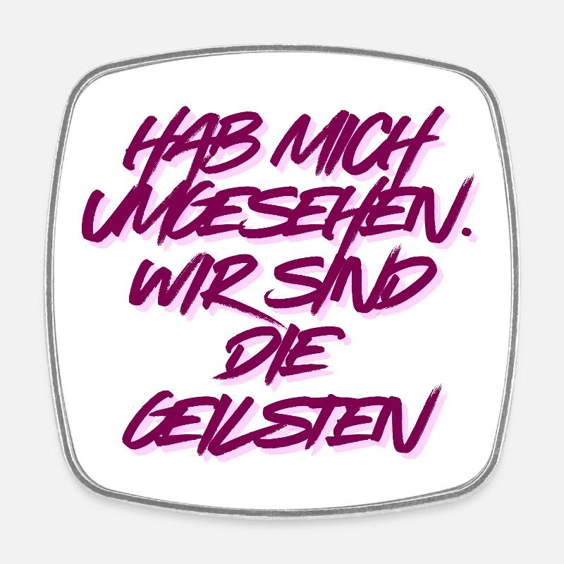 Pink Brush Font Saying We Are The Ghosts - Square fridge magnet - white