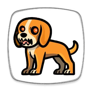 Beagle Hund Halloween Zombie - Viereckiger Kühlschrankmagnet - Weiß - Vorne