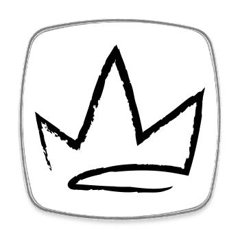 Crown Sketch - Square fridge magnet - white - Front